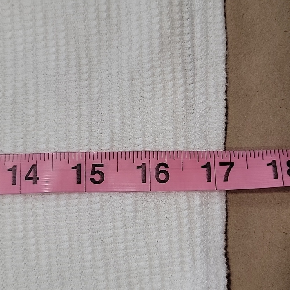 Aerie Sunspun Size S Off-White Cropped Waffle Knit Sleeveless Henley Style Top - Picture 10 of 11